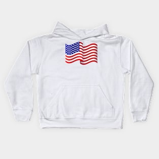 American Flag Waving Kids Hoodie